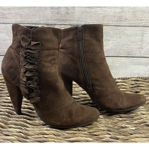 traffic ruffled heeled booties 8